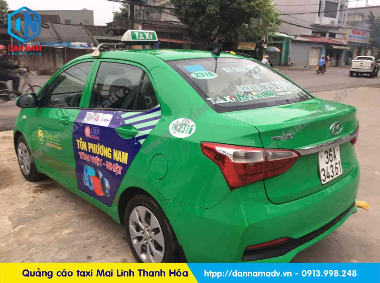 Quảng cáo trên taxi Mai Linh tại Thanh Hóa - Tôn Phương Nam
