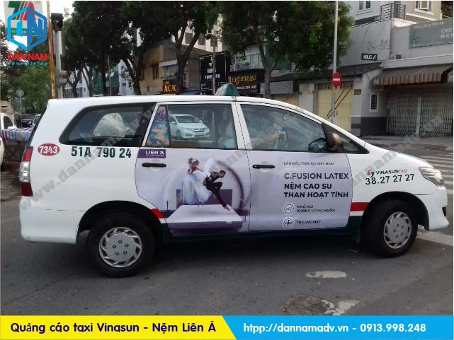Quảng cáo taxi Vinasun của Nệm Liên Á