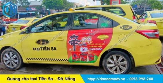 quảng cáo trên taxi Tiên sa
