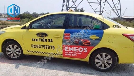 Quảng cáo trên 2 cánh cửa sau taxi Dak Lak - Dầu Nhớt Eneos