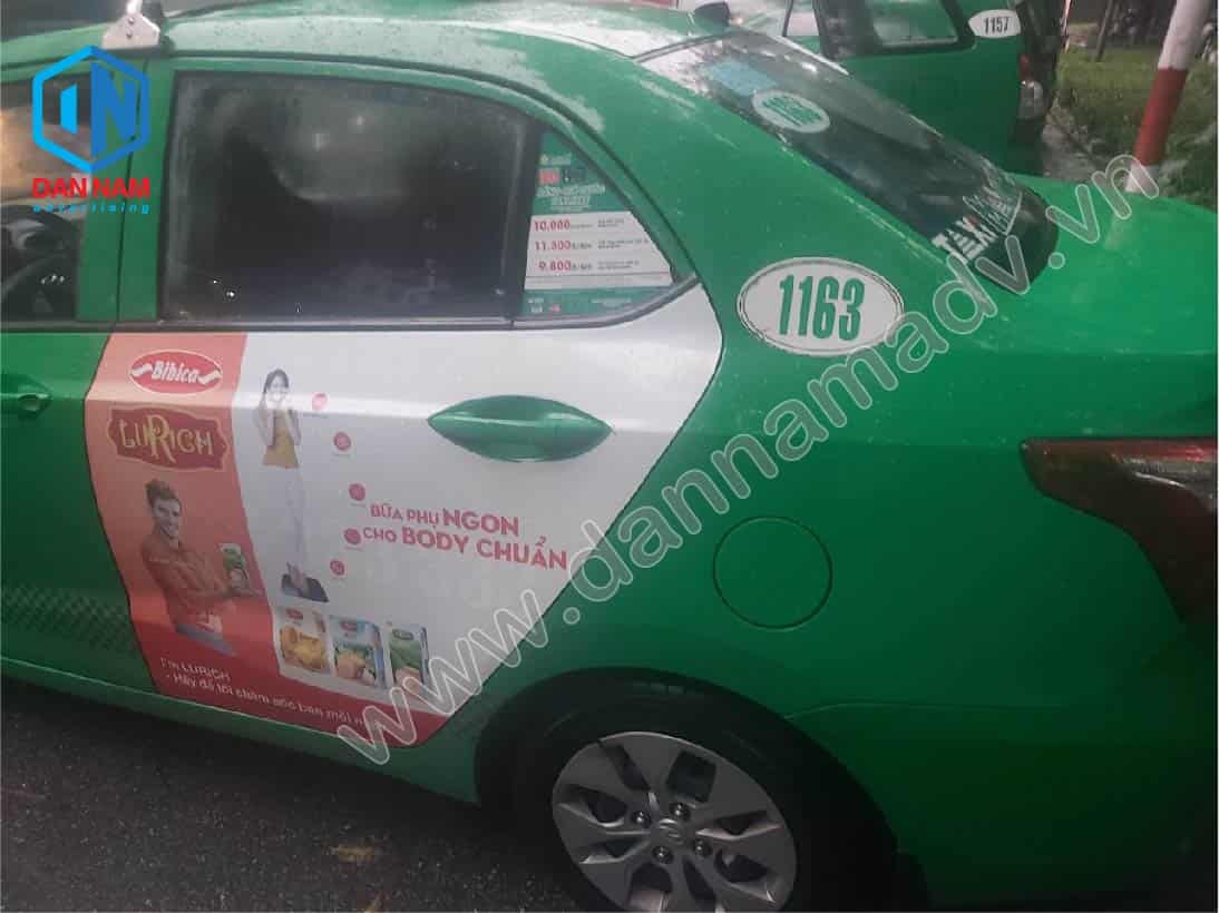 Quảng cáo trên taxi Mai Linh Tây Ninh - Bánh Bibica