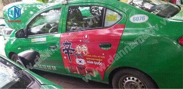 Quảng cáo taxi Mai Linh Tiền Giang - Mì Hàn Quốc Nongshim