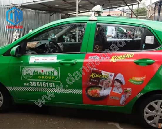 Quảng cáo trên taxi Mai Linh Mai Linh Trà Vinh - Mì Koreno