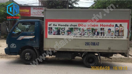 Quảng cáo xe tải tại khu vực Hà Nội - Dầu Nhờn Honda