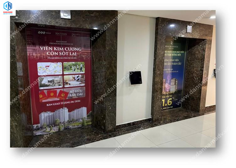 Quảng cáo dán decal thang máy