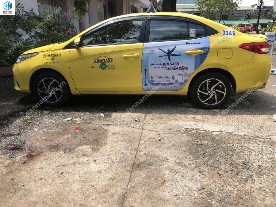 Quảng cáo trên taxi Vina vàng